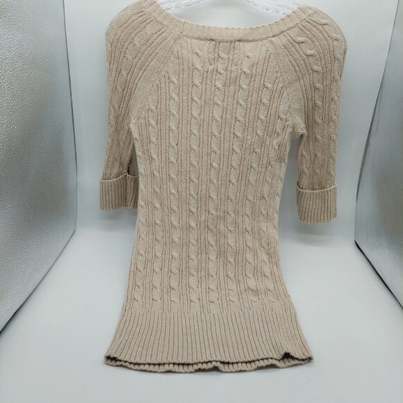 Marshalls Dragonfly Sweater Size Medium Brown Oatmeal Knit Pullover Length 27" - Picture 2 of 7